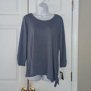 I.N. Studio slate blue casual blouse Sz L NWT